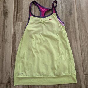 Nike Dri-Fit Women’s Training Tank Top M – Lime Green & Purple Racerback